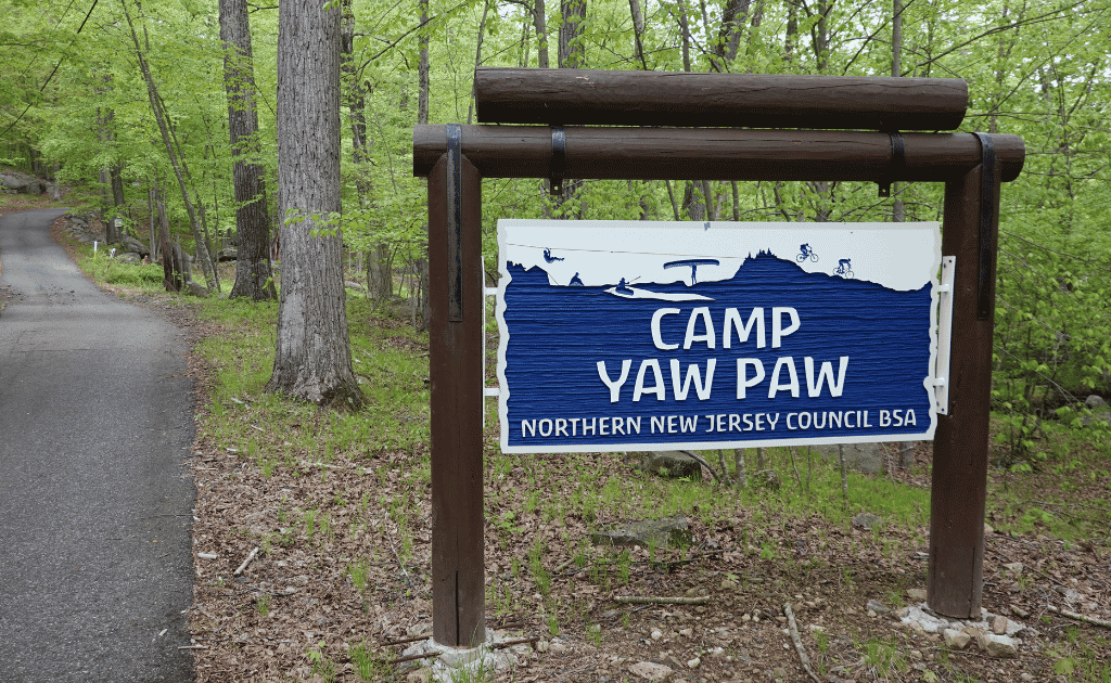 camp yaw paw sign