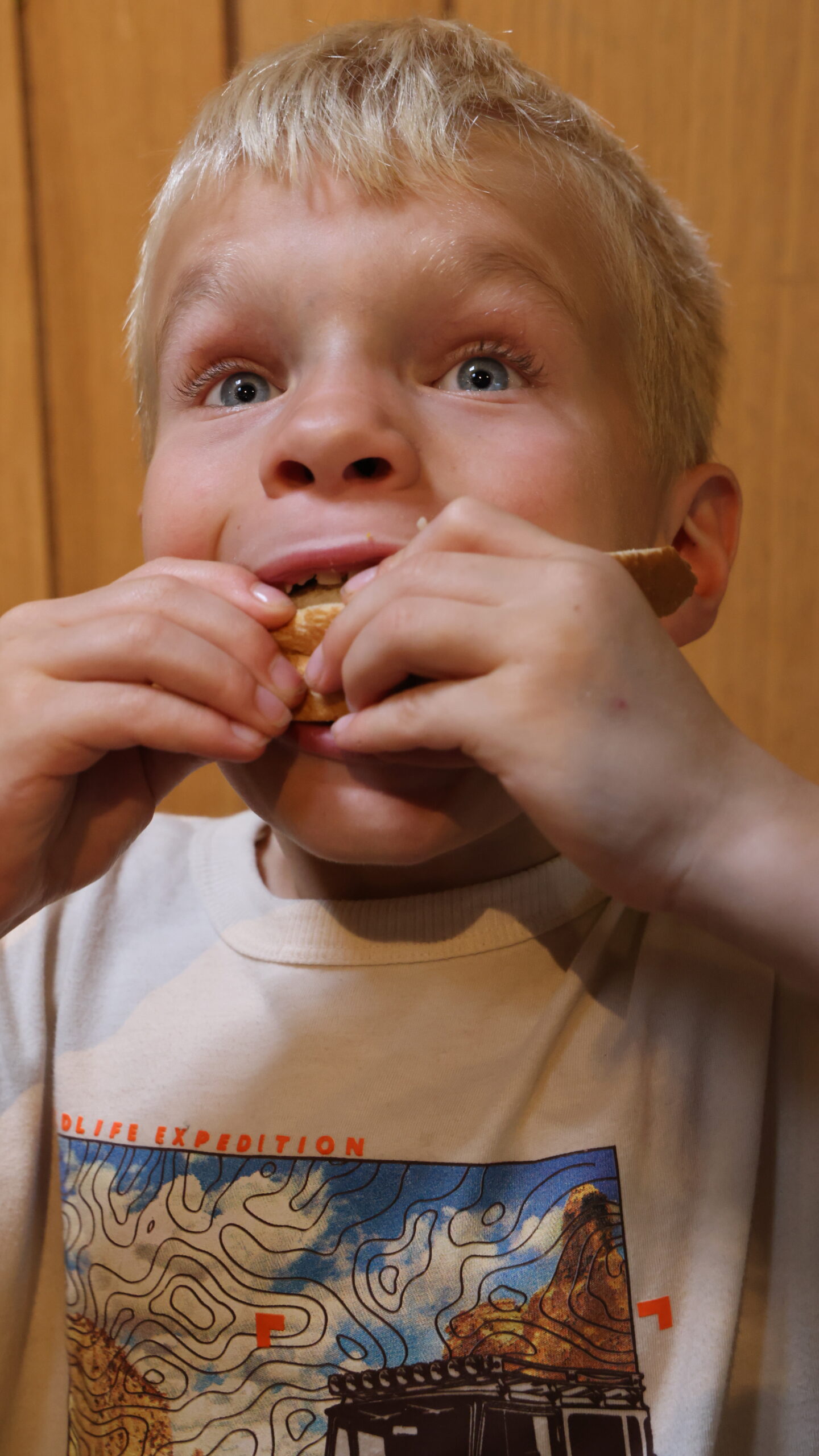 cub scout eating at camp yaw paw