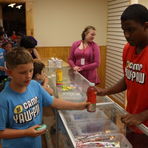 cub scouts at the trading post